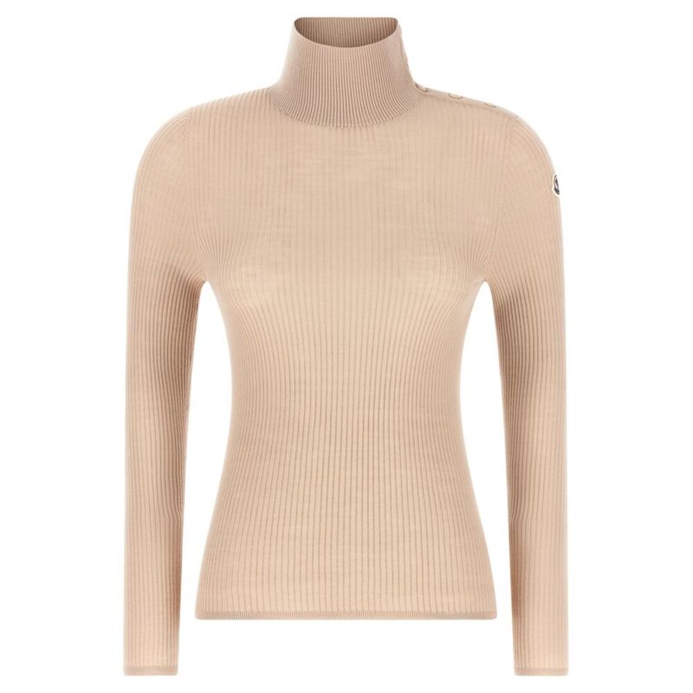 Moncler Beige Virgin Wool Women's Cardigan